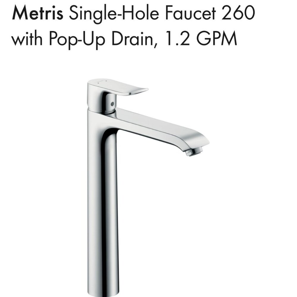 Hansgrohe "Metris" Vessel Sink Faucet, Chrome